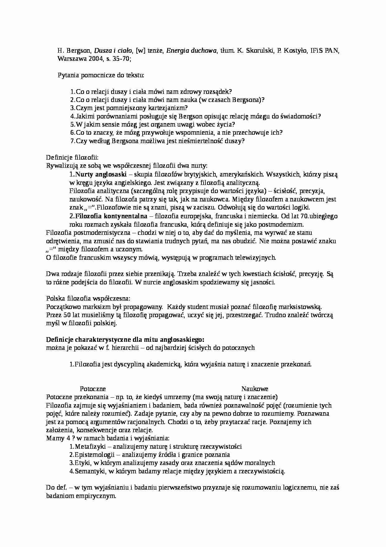 Filozofia I rok - strona 1