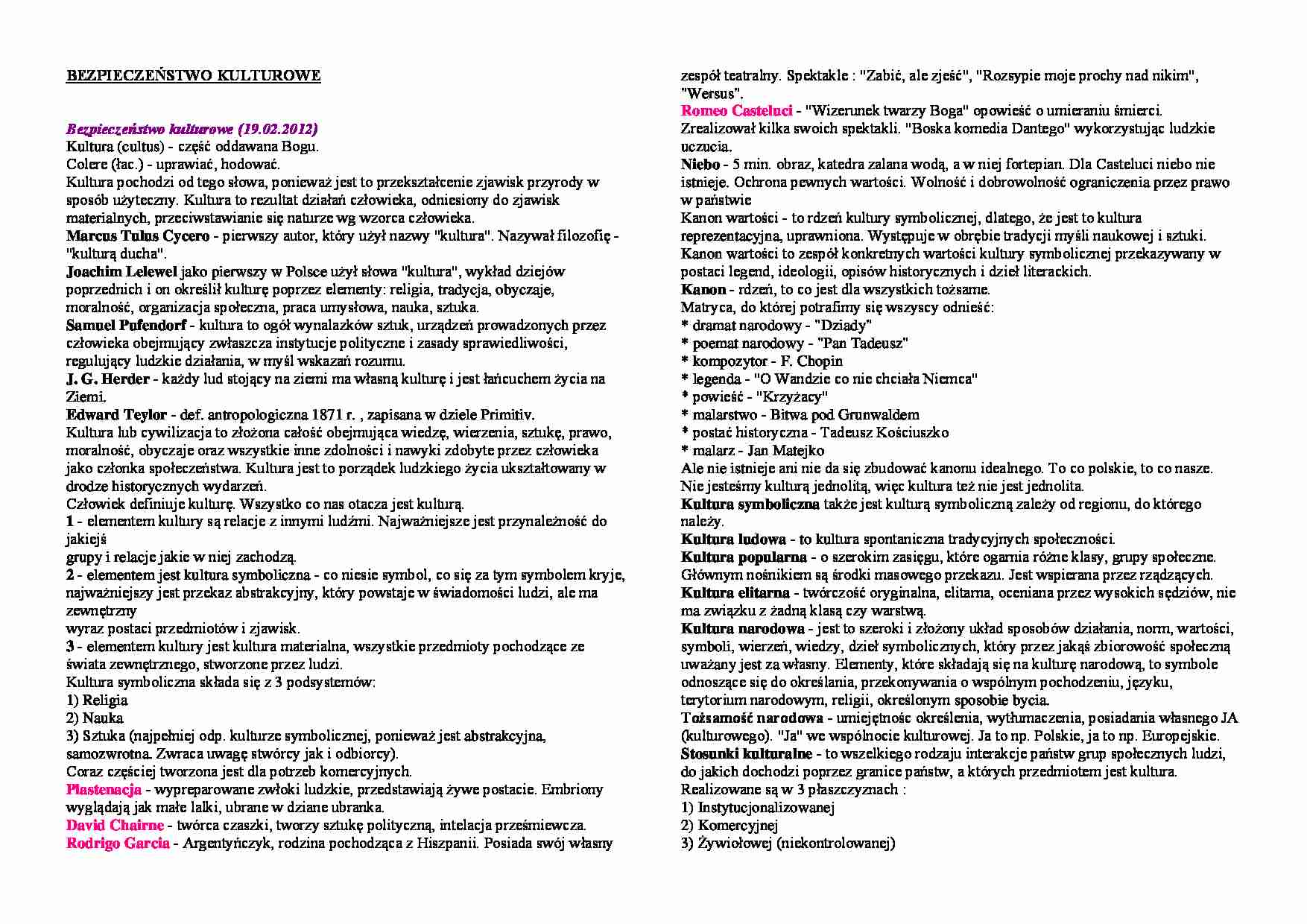 Bezpieczeństwo kulturowe - Ochrona dóbr kultury - strona 1