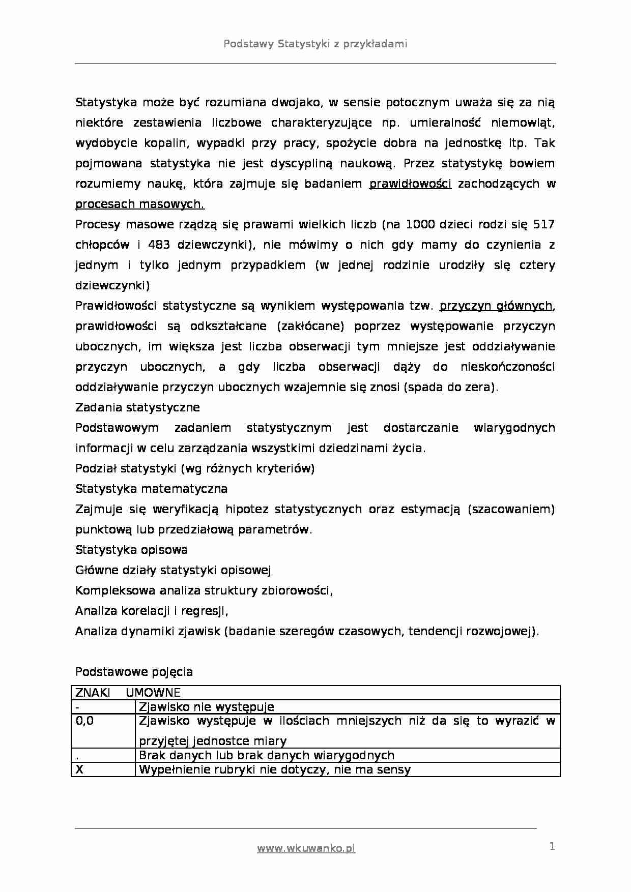 Statystyka opisowa - zadania - strona 1