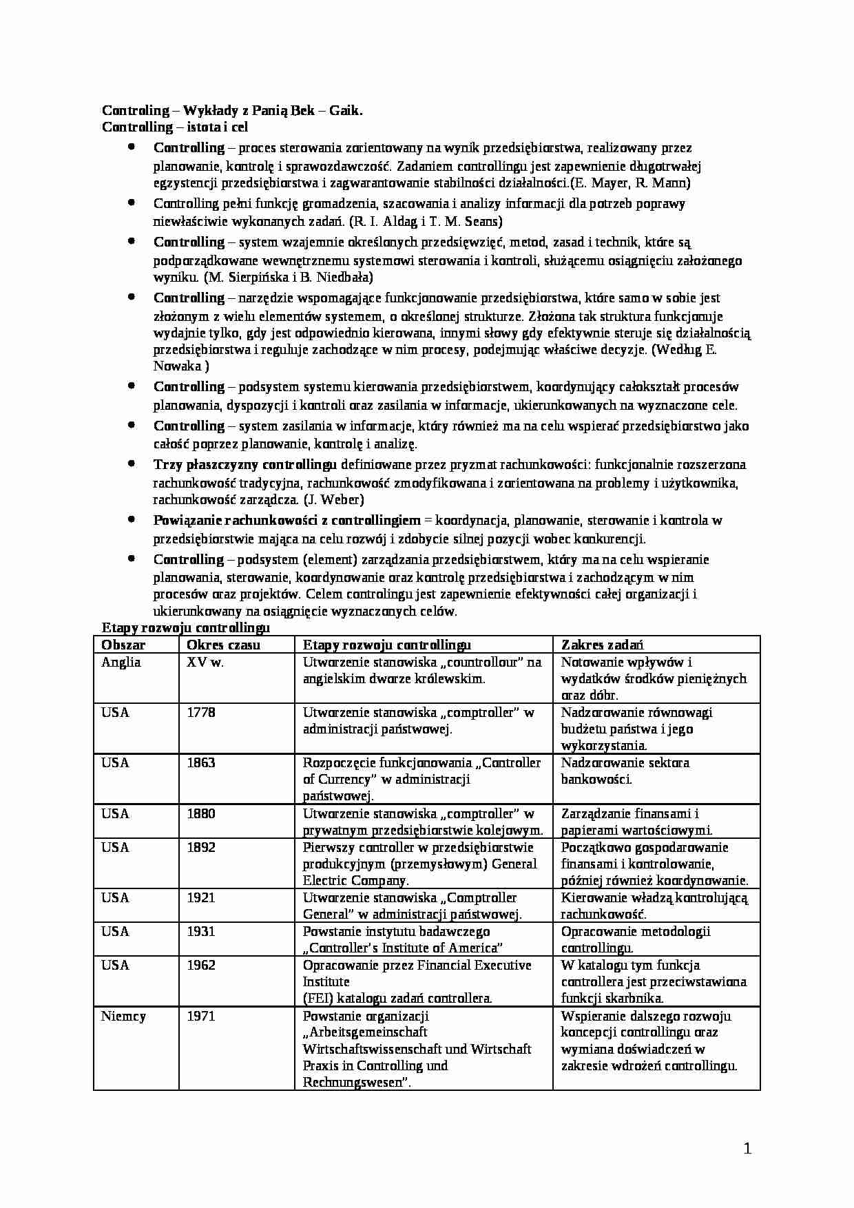 Controlling - istota i cel - strona 1