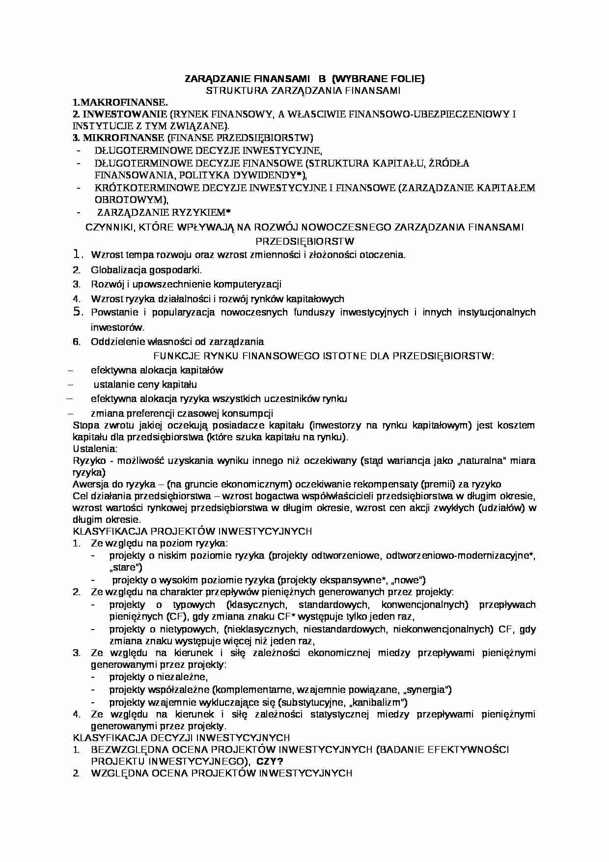 Finanse - wykłady - Kapitał obrotowy - strona 1