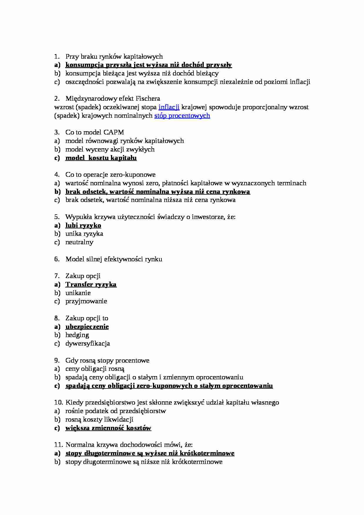 Finanse - egzamin - strona 1
