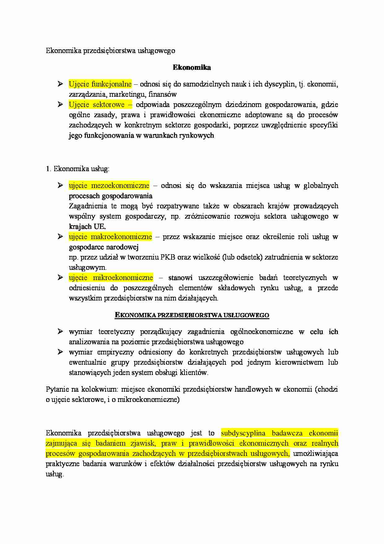 Ekonomika - wykład - strona 1