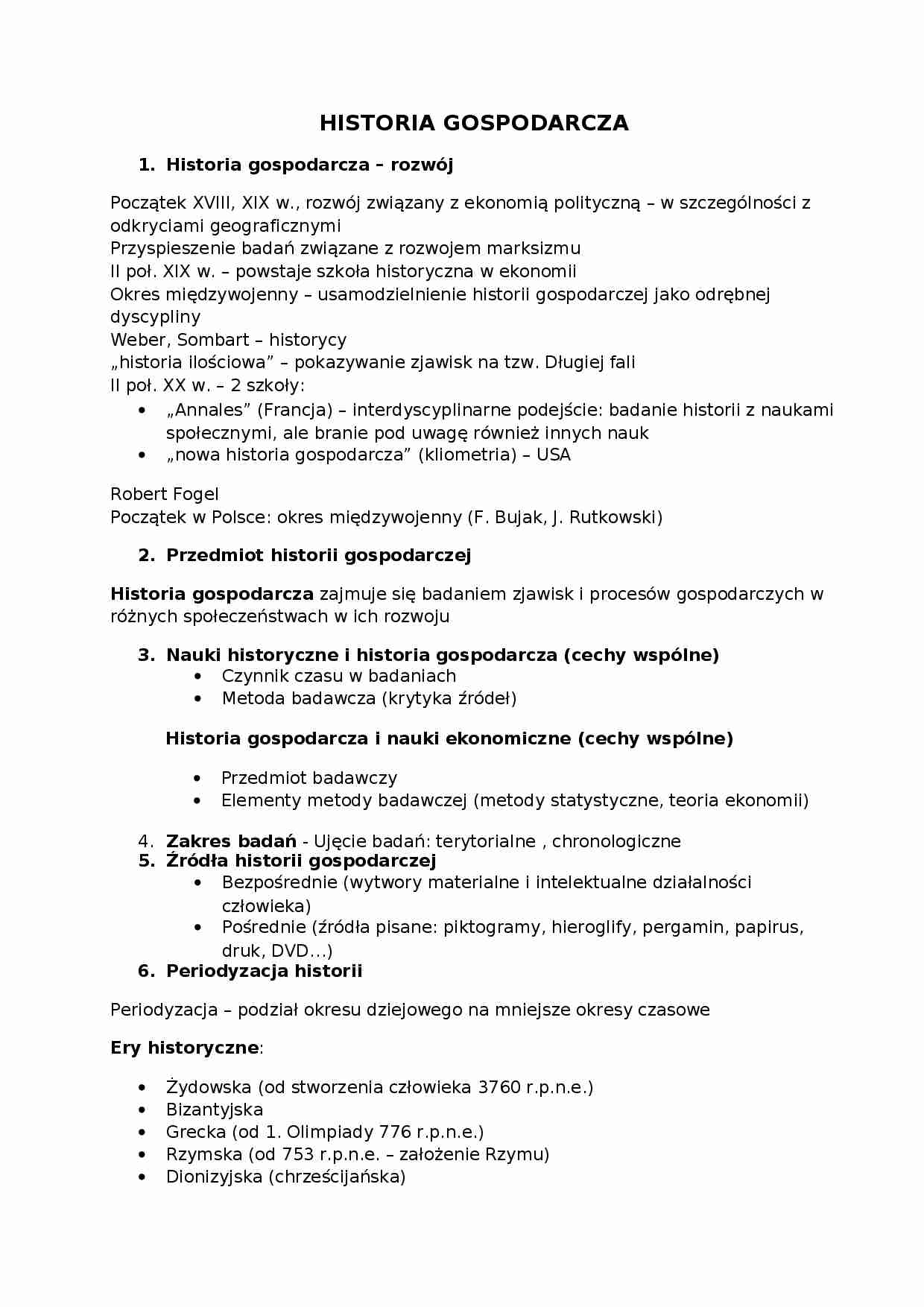 Historia Gospodarcza - rozwój - strona 1