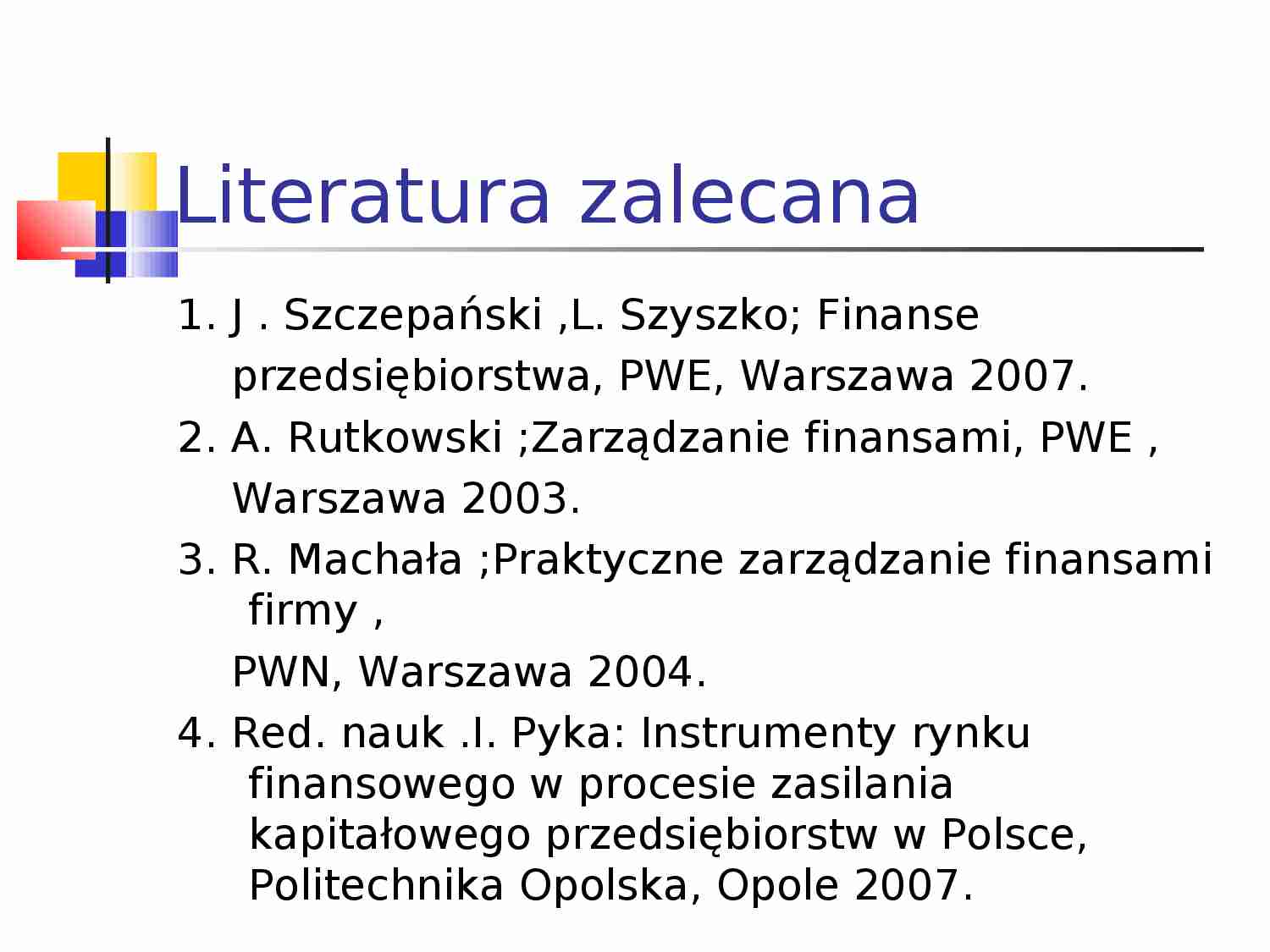 Pojęcie i zasady organizacji finansów w przedsiebiorstwie - strona 1