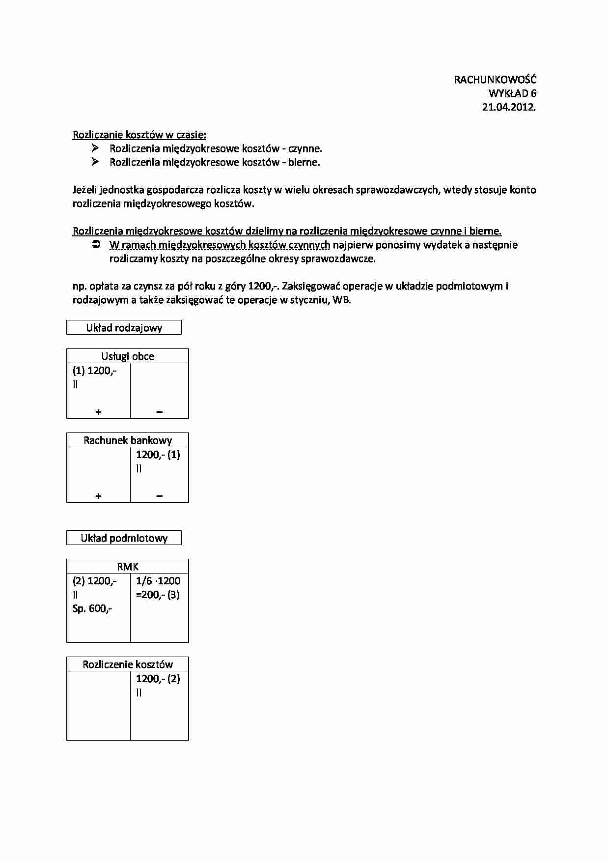 Rachunkowość -wykłady - strona 1
