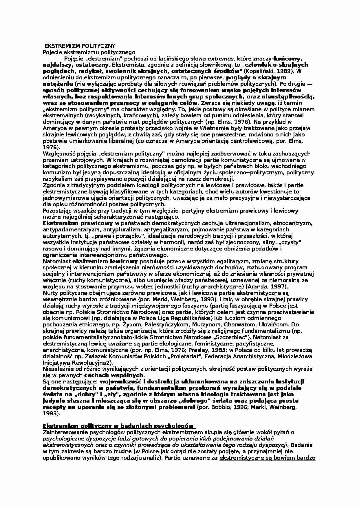 Ekstremizm polityczny - strona 1