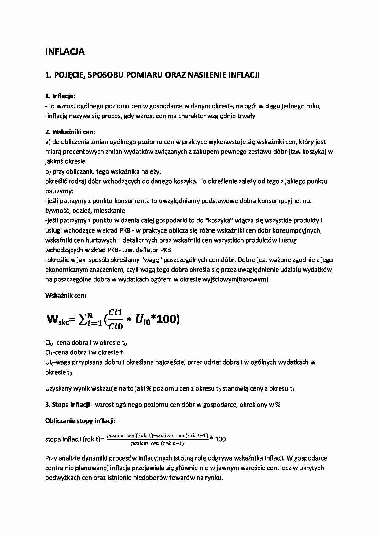 Inflacja - Wskaźniki cen - strona 1