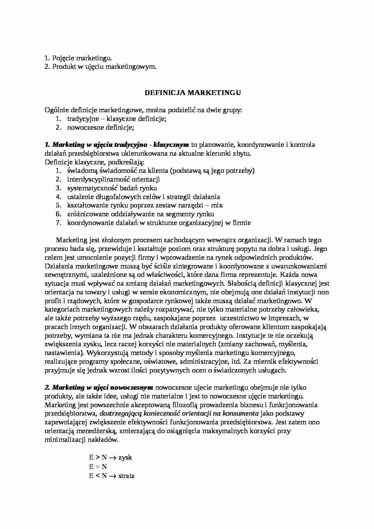 Podstawy marketingu - funkcje produktu - strona 1