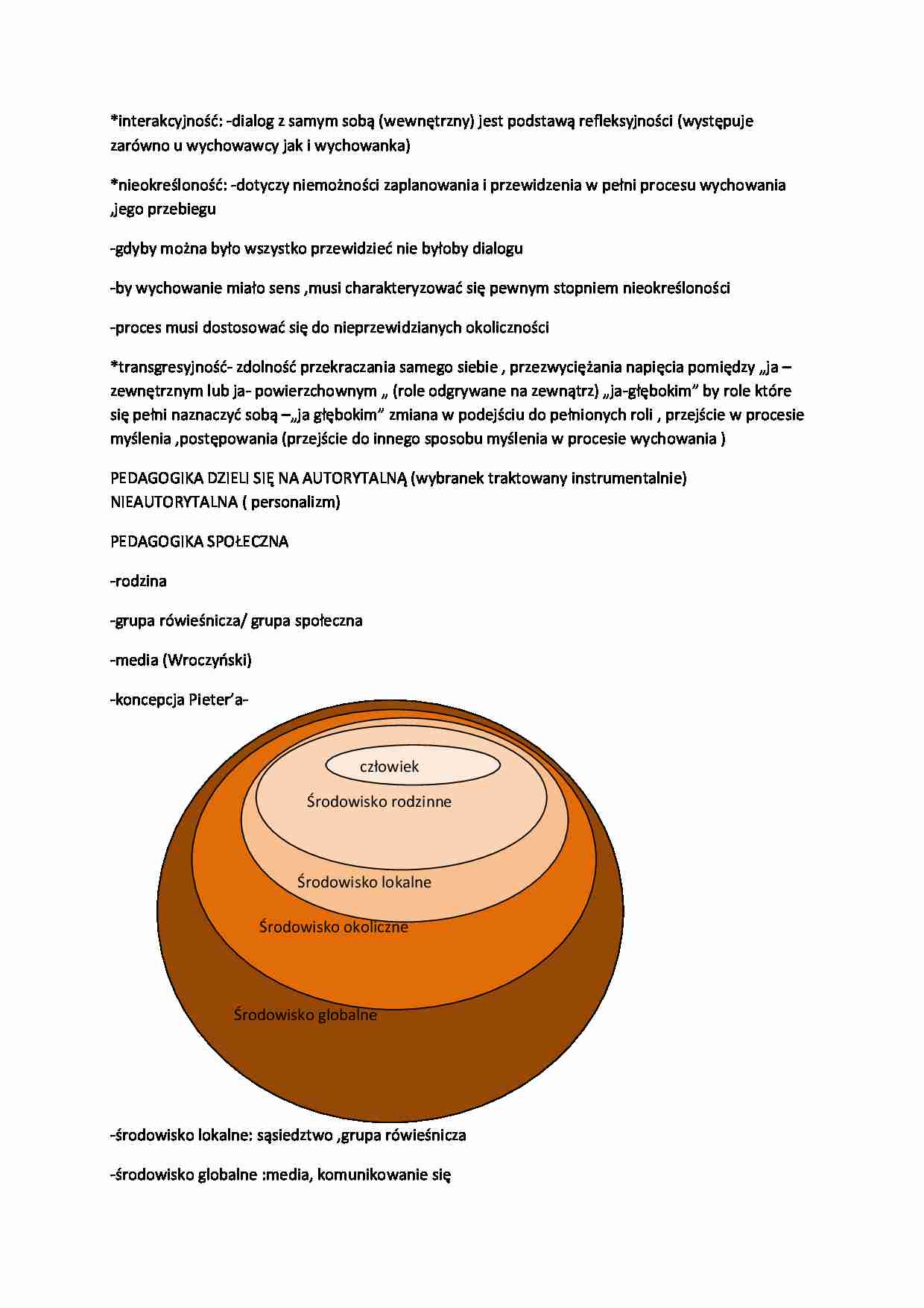 Pedagogika - notatki na egzamin  - strona 1