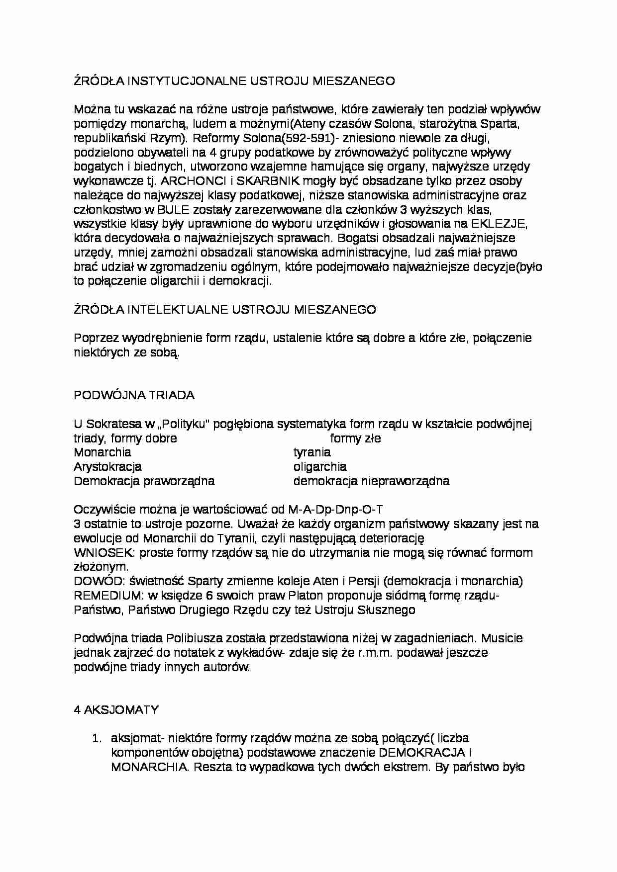 Źródła instytucjonalne systemu mieszanego - strona 1