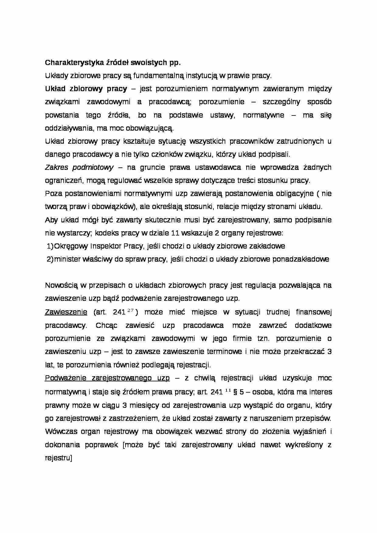 Prawo pracy - źródła prawa, podstawy zatrudnienia - strona 1