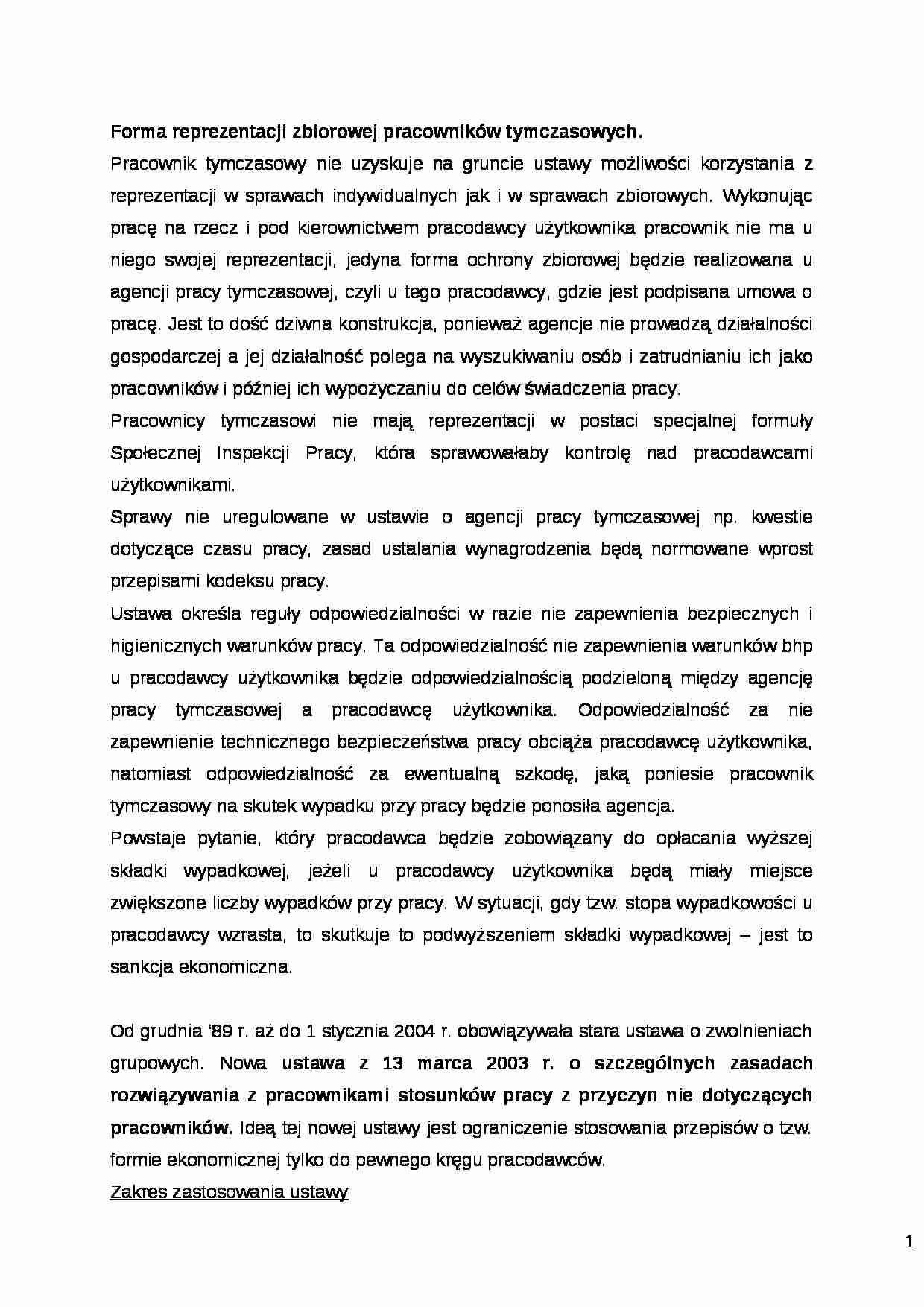 Prawo pracy - zwolnienia - strona 1