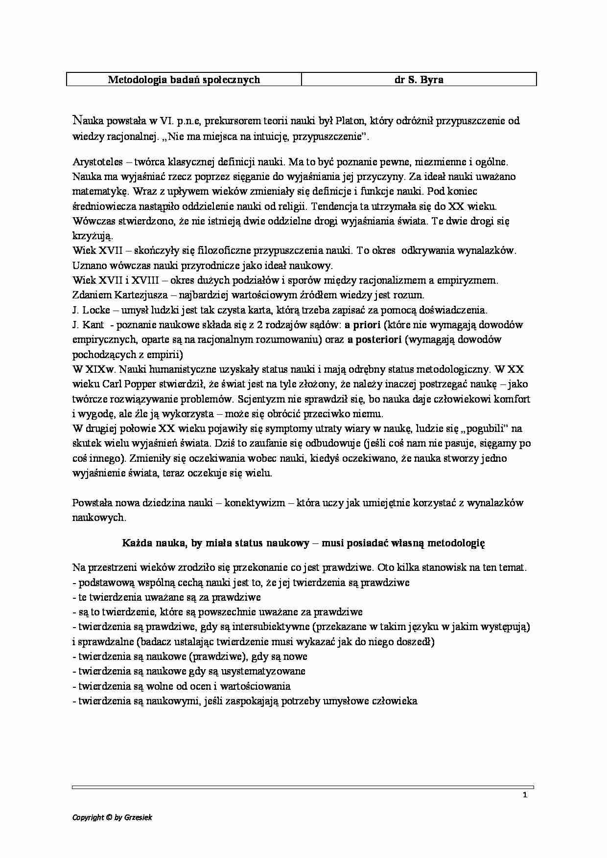 Metodologia badań społecznych - strona 1