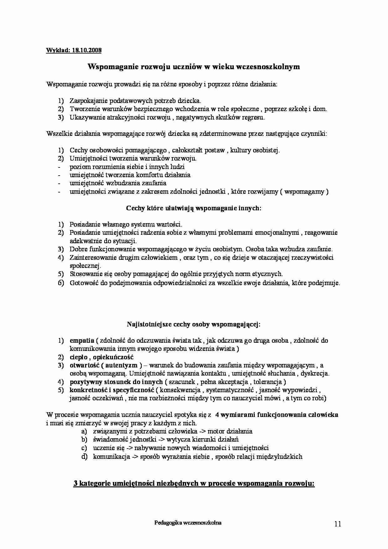 Pedagogika wczesnoszkolna część 2 - strona 1