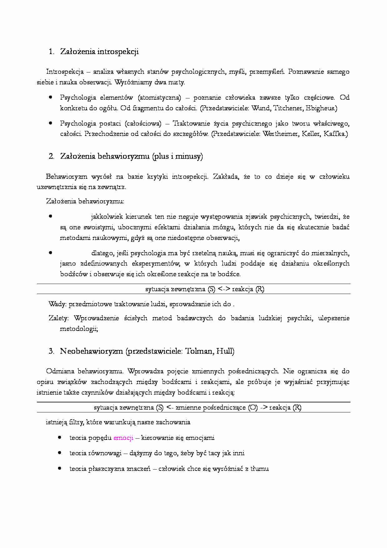 Psychologia - odpowiedzi an kolokwium - strona 1