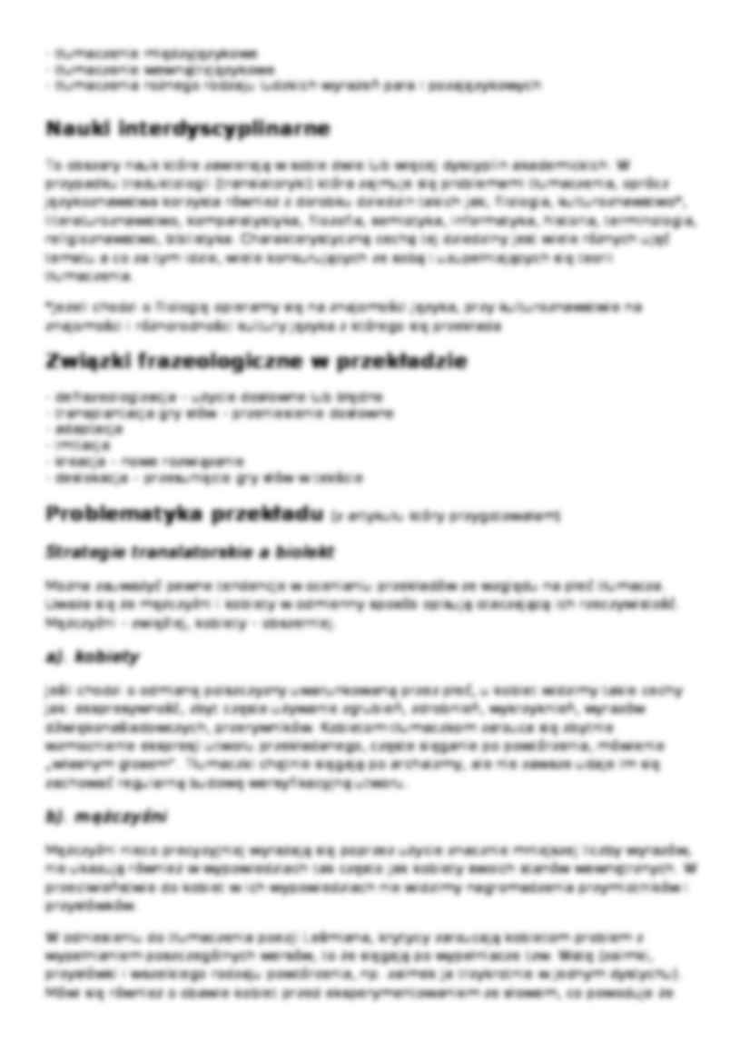 Pojęcia na egzamin z podstaw translatoryki - strona 3
