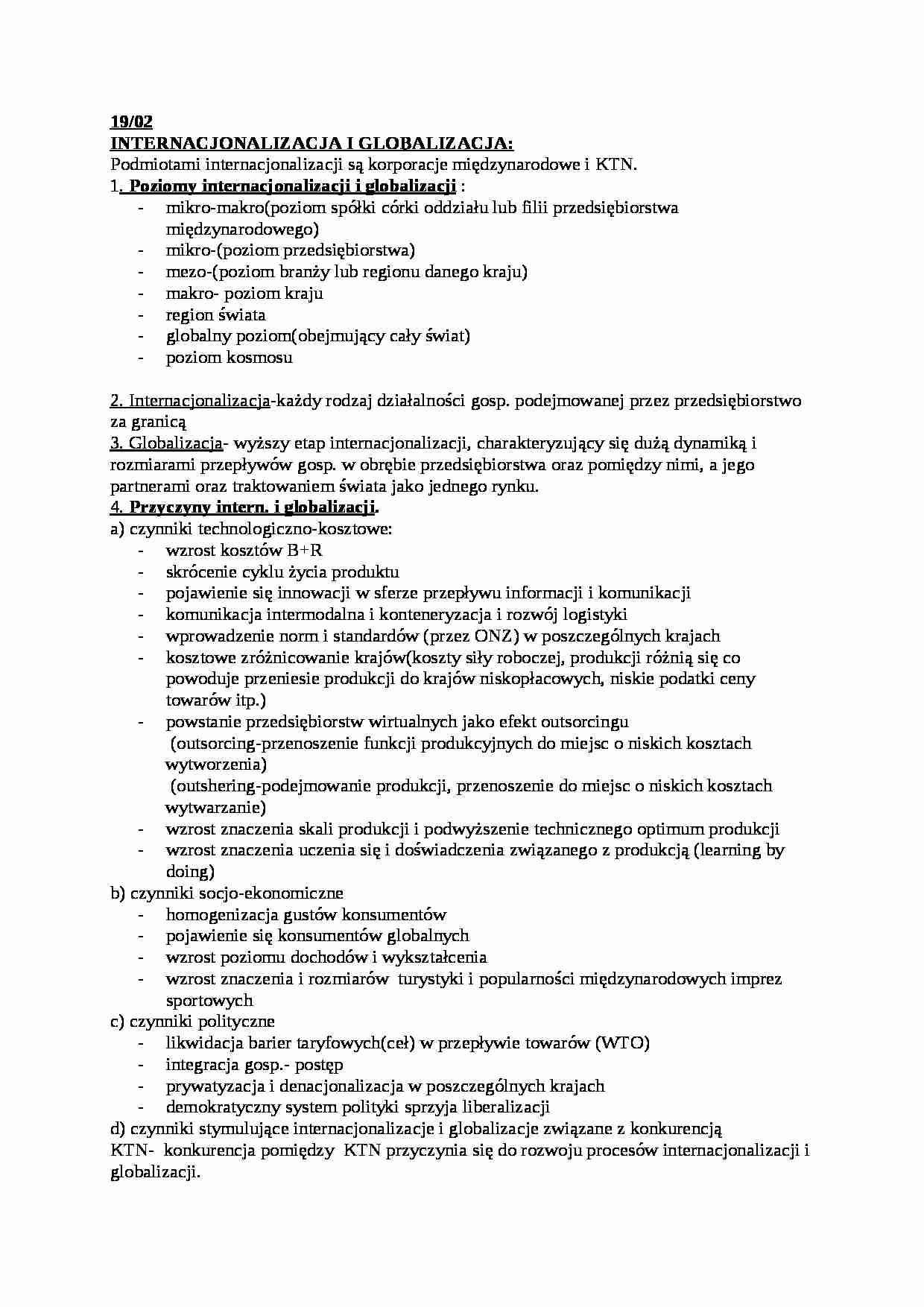 Inwestycje i globalizacja - strona 1