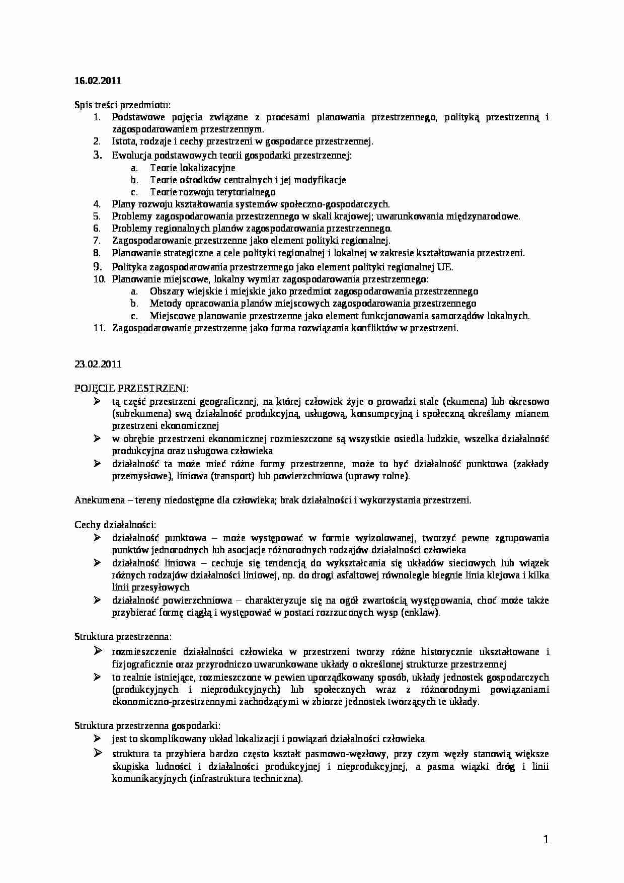 Podstawy gospodarki przestrzennej - strona 1