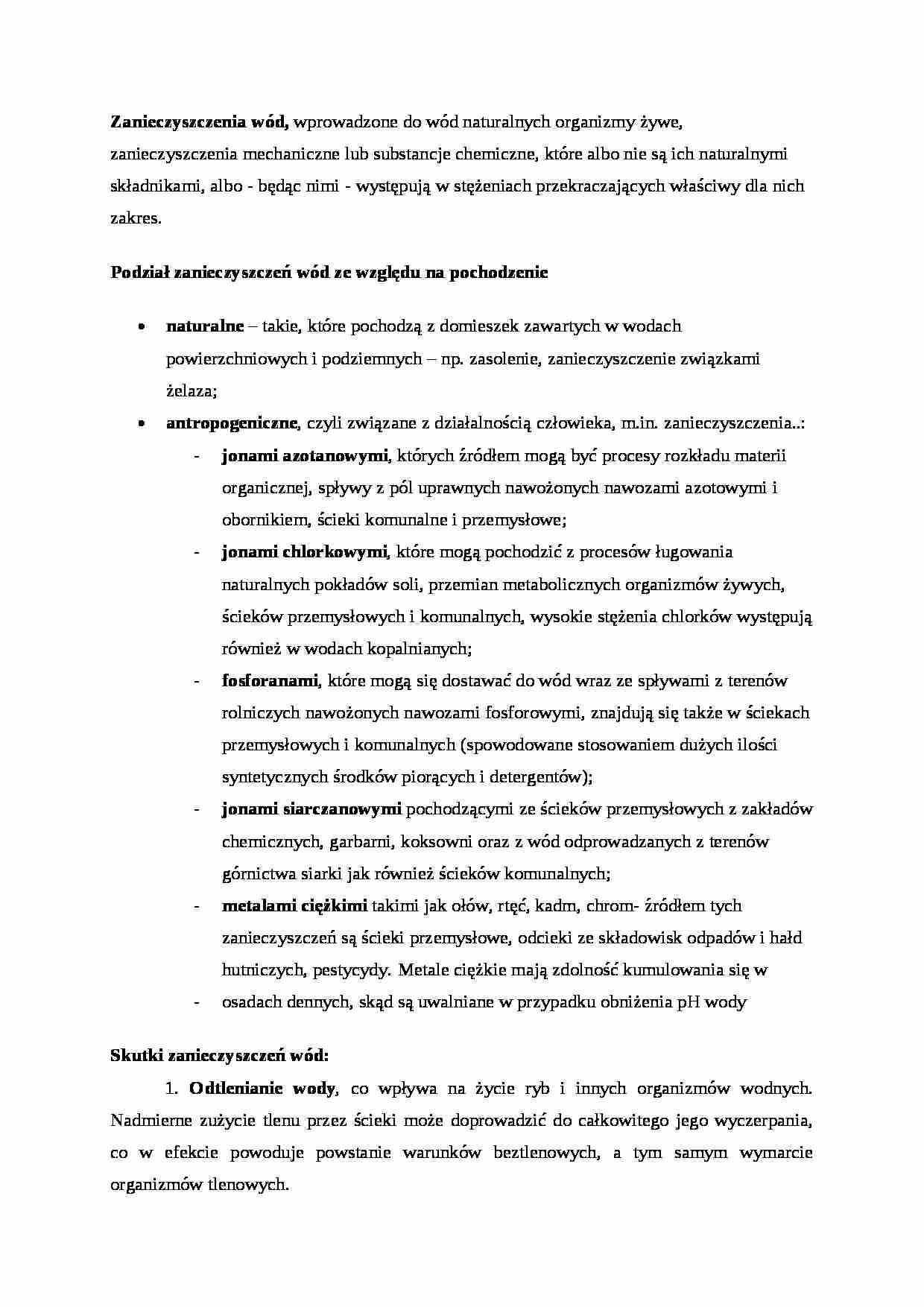 Zanieczyszczenia wód - strona 1