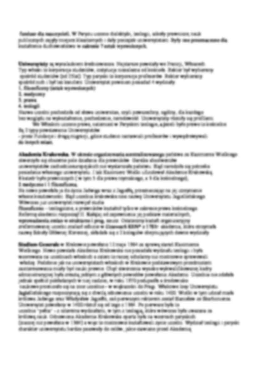 Historia myśli pedagogicznej - opracowanie materiałów, średniowiecze - strona 2