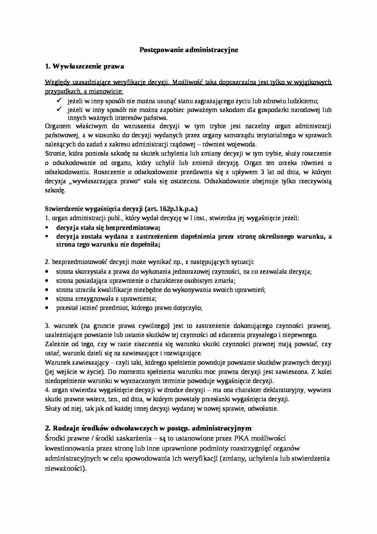 Postępowanie administracyjne - omówienie zagadnień - strona 1