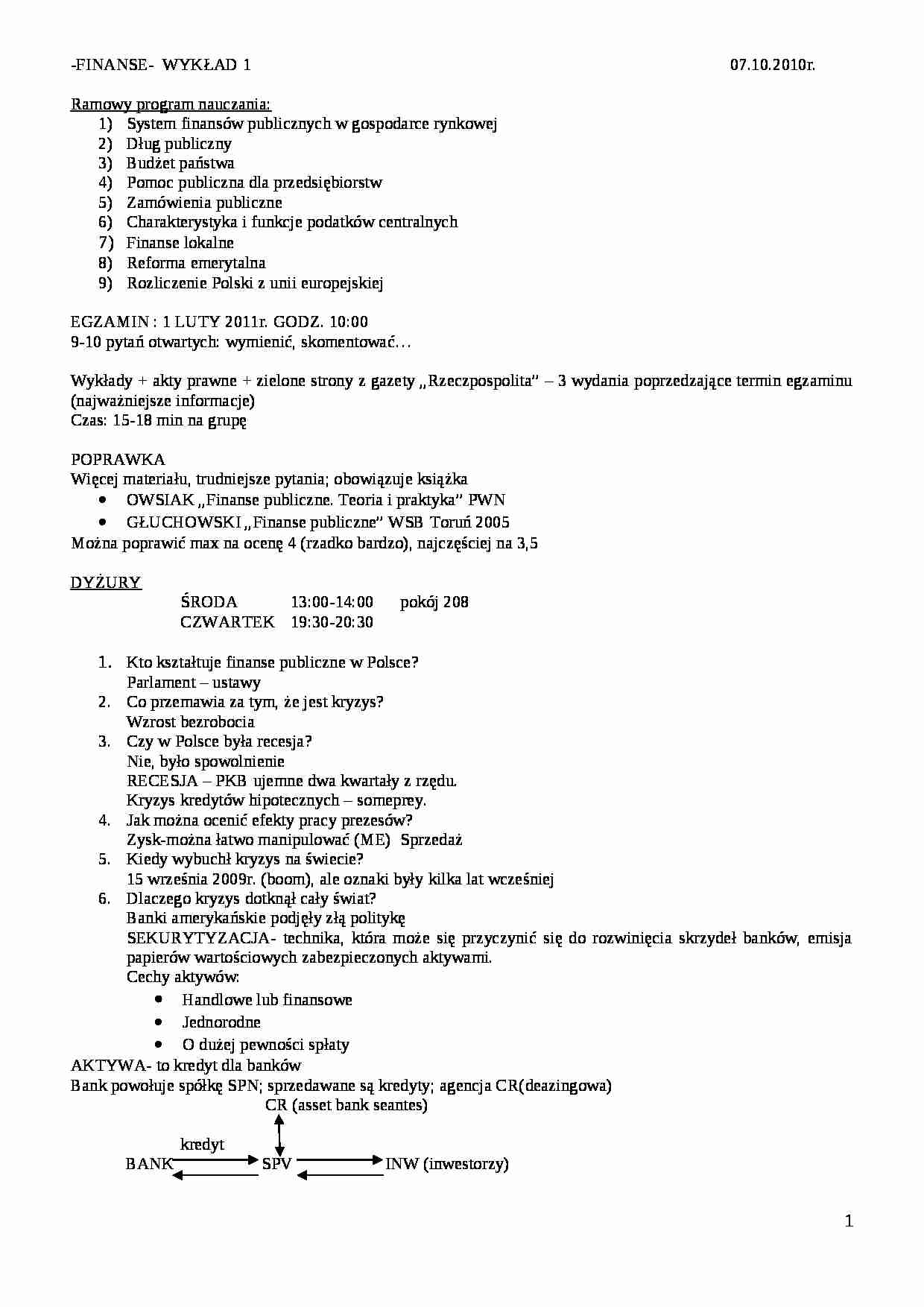 Finanse publiczne - wykłady - DŁUG PUBLICZNY - strona 1