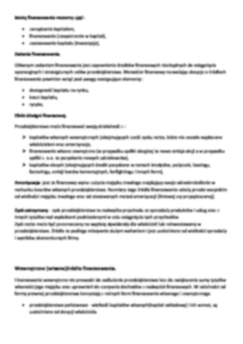 finanse przedsiębiorstwa - notatki - strona 3