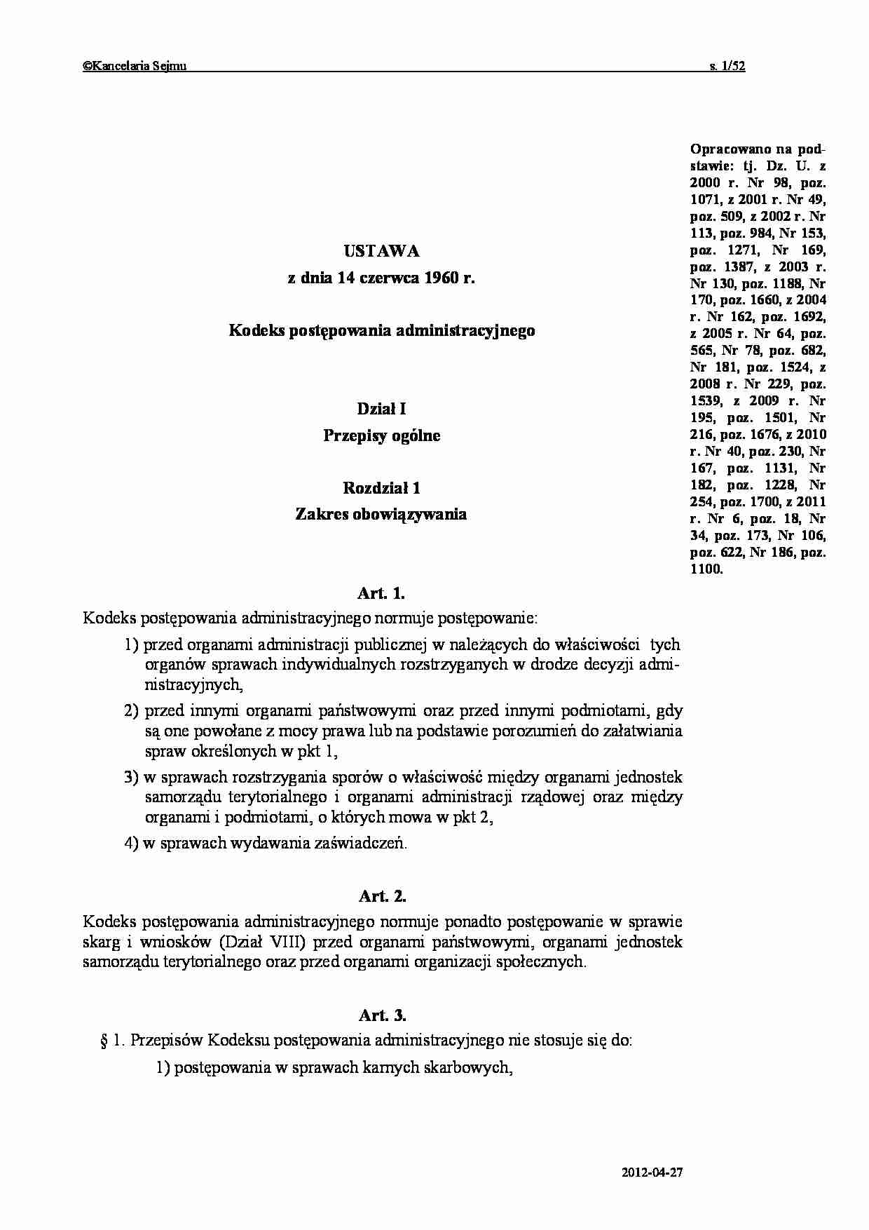 Postępowanie administracyjne  - strona 1