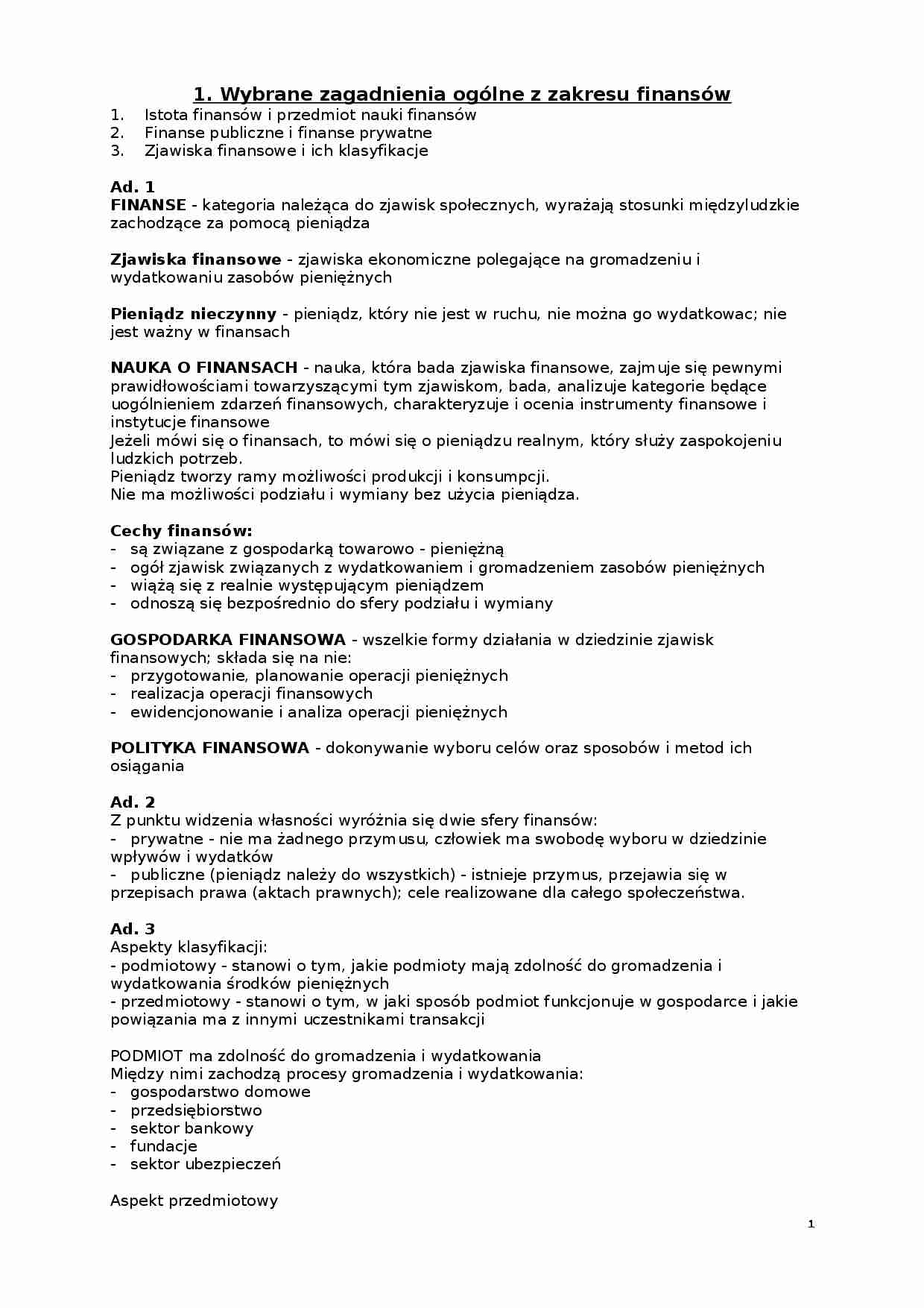 Finanse publiczne i rynki finansowe - strona 1