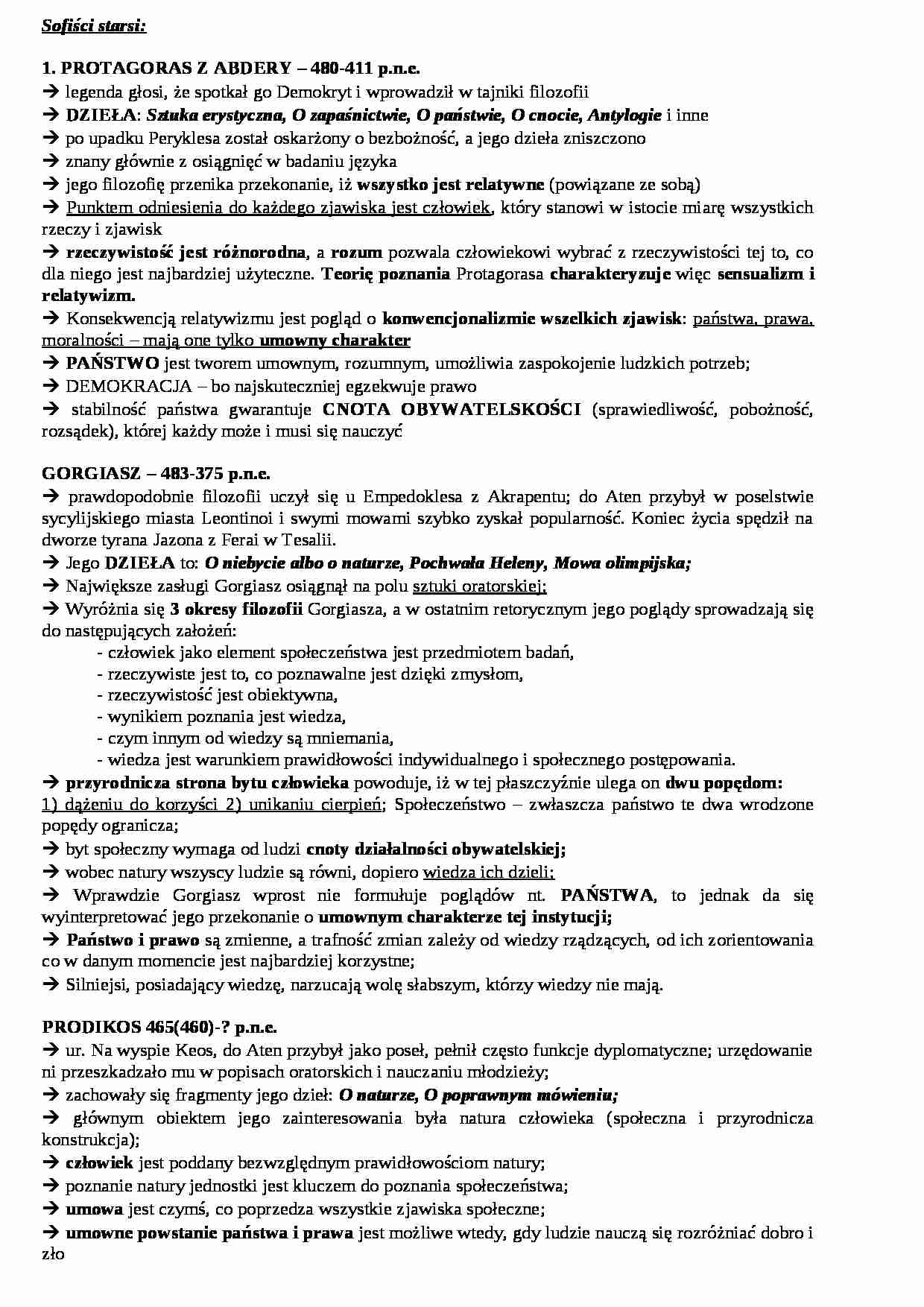 Historia myśli ekonomicznej - PROTAGORAS Z ABDERY - strona 1