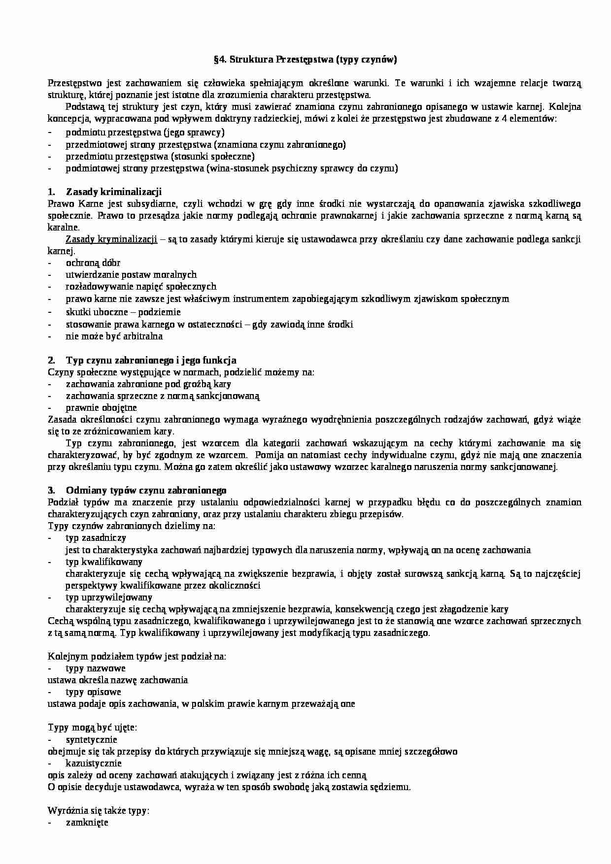 Typy czynu zabronionego - strona 1