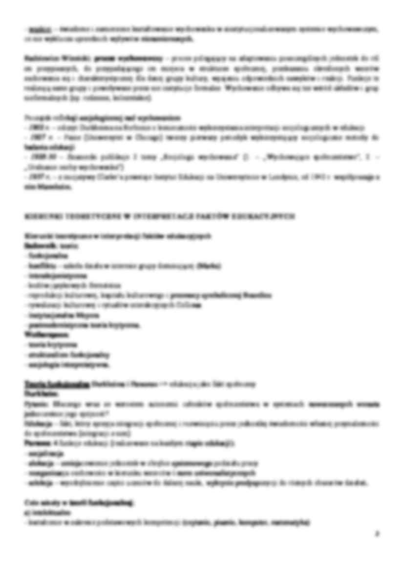 Socjologia wychowania - wykłady - strona 2