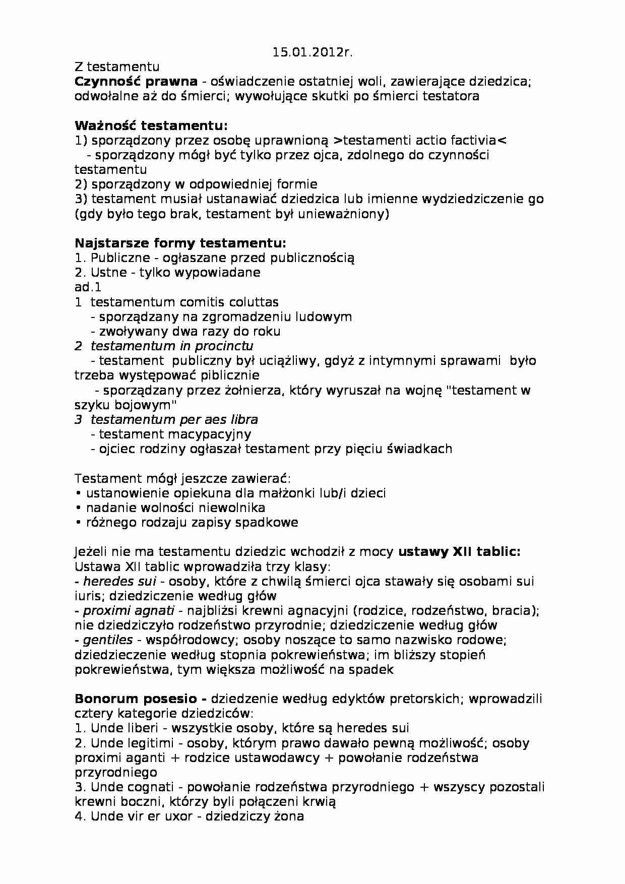 Prawo rzymskie II semestr - strona 1