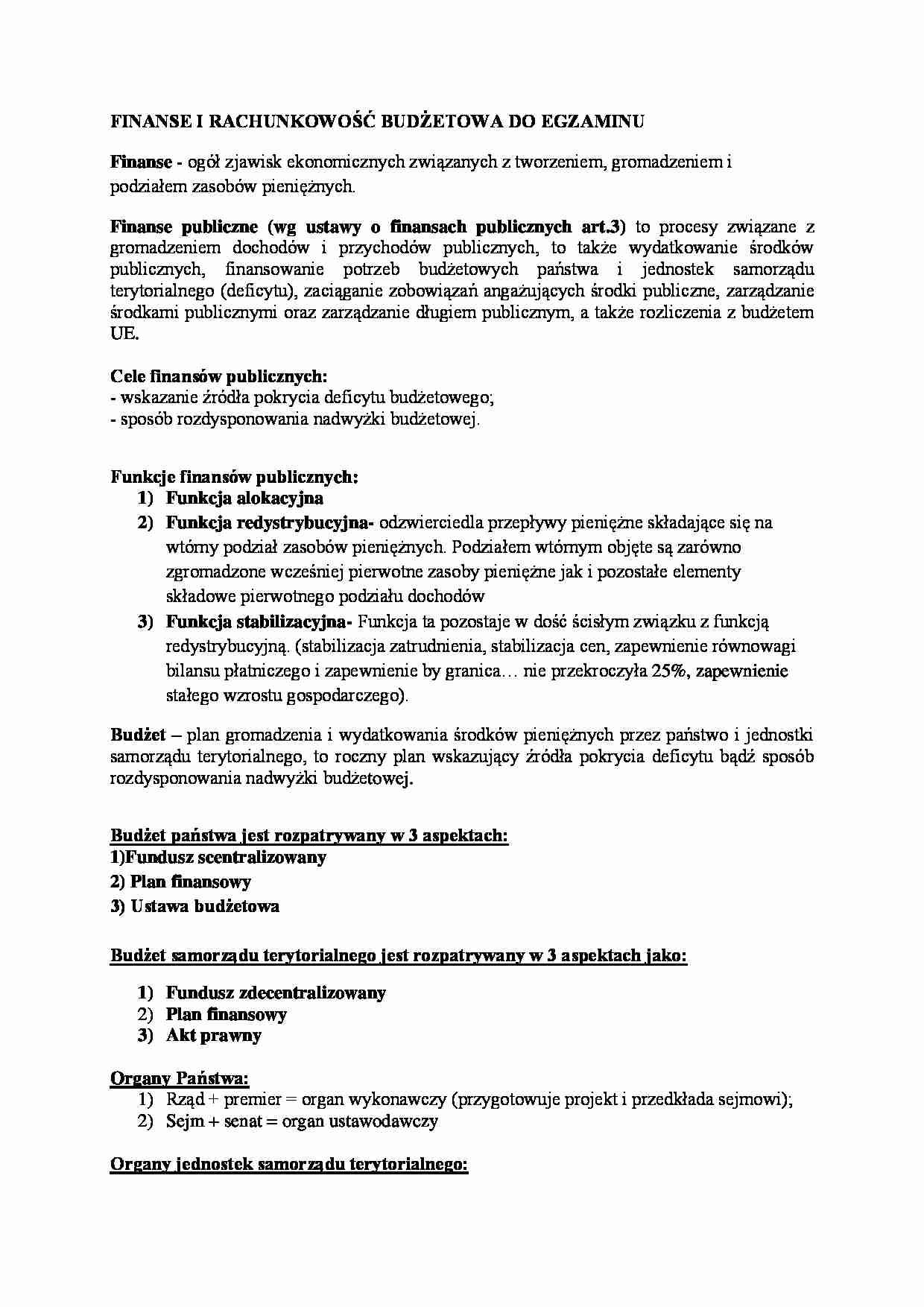 Finanse notatki - strona 1