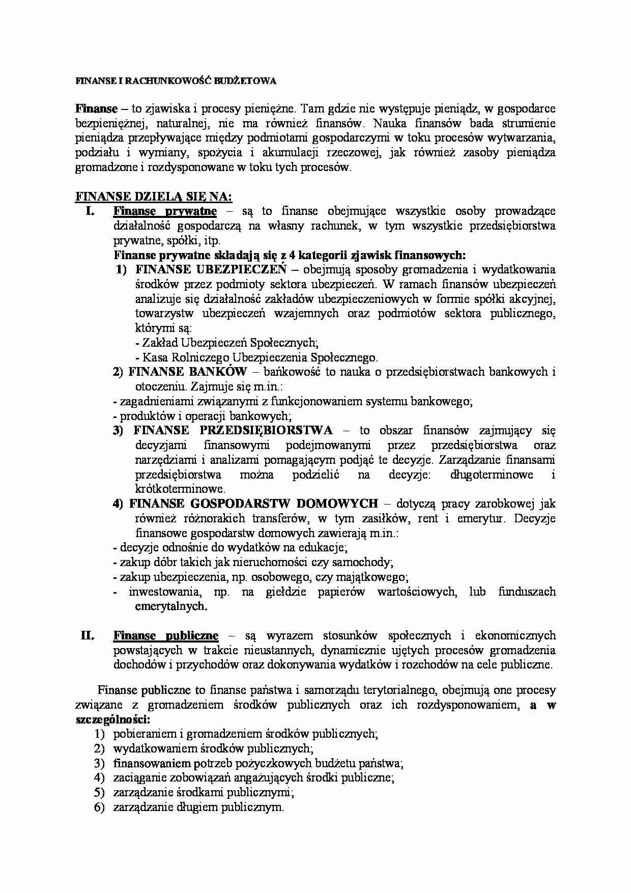 Finanse i rachunkowość budżetowa - strona 1