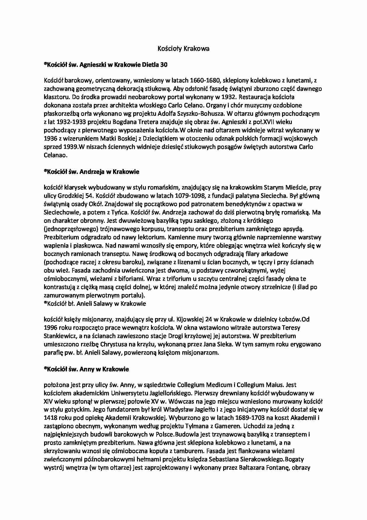 Kościoły Krakowa - strona 1