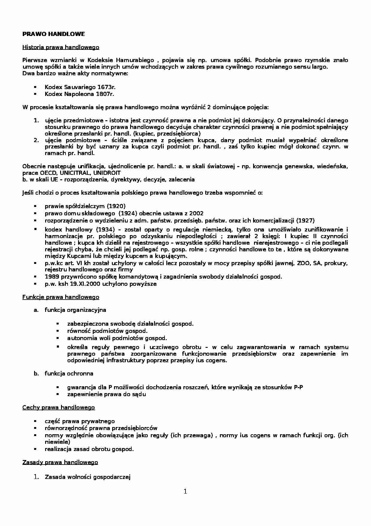 Prawo Handlowe -  mikroprzedsiębiorca - strona 1