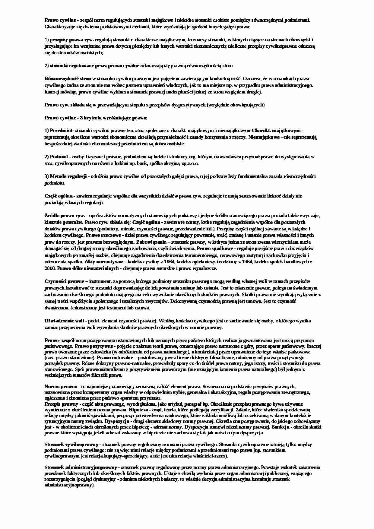 Repetytorium ze wstępu do prawa - strona 1