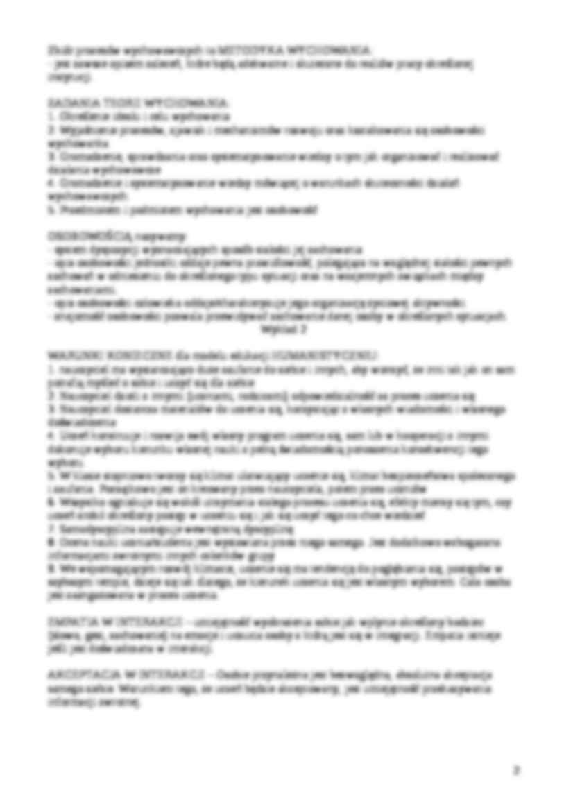 Wykłady Teoria wychowania - strona 2