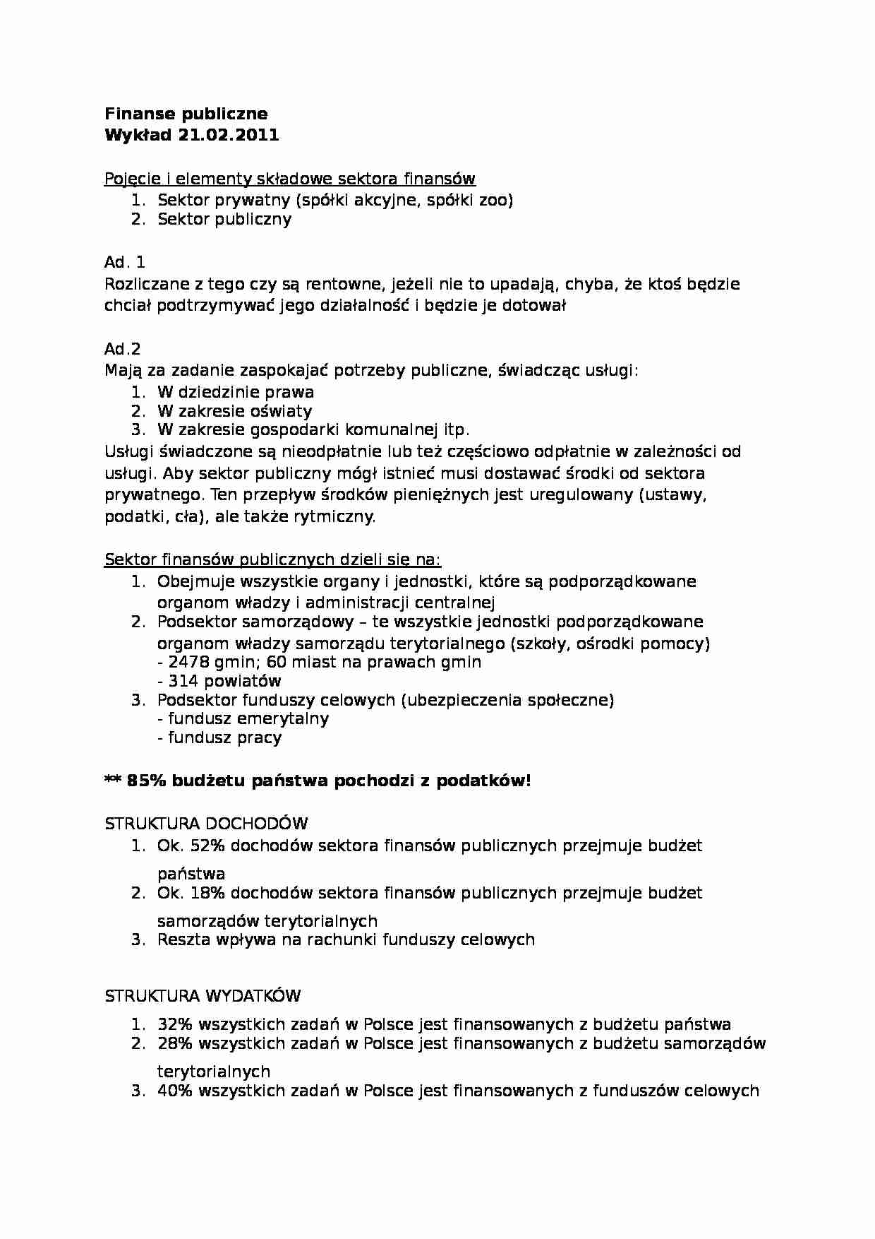 Finanse publiczne - wykłady - Agencja wykonawcza - strona 1