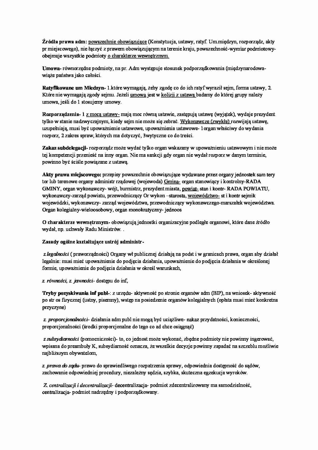 Prawo administracyjne - pojęcia - strona 1