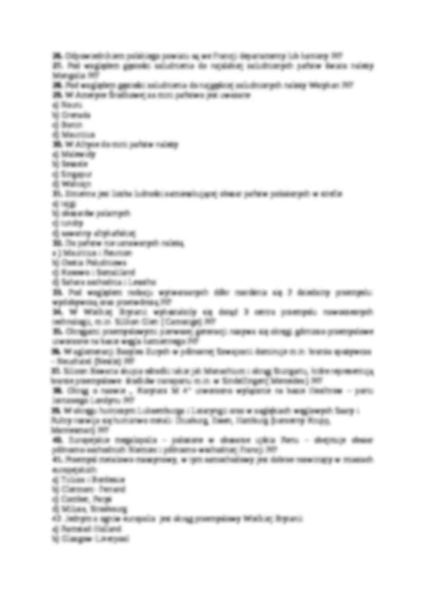 Geografia ekonomiczna - Test - Stopień antropogenizacji  - strona 2