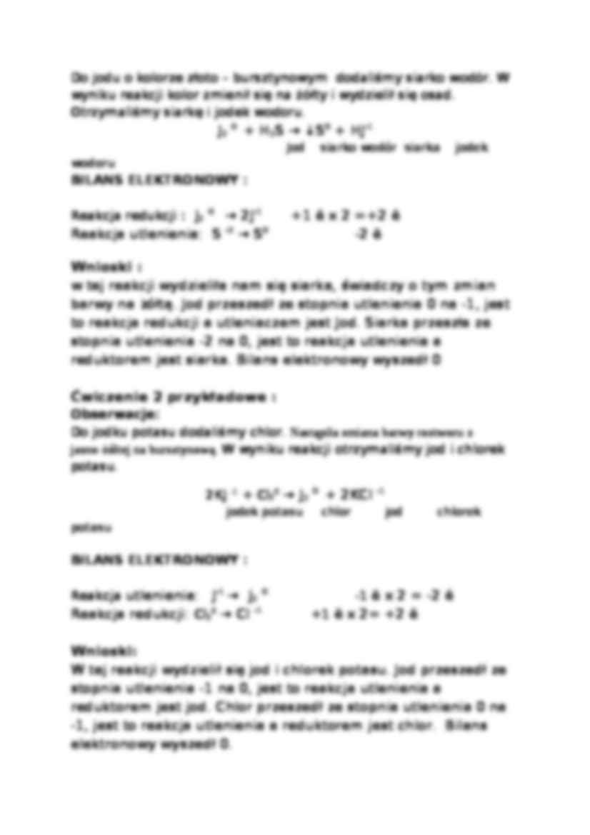 Sprawozdanie - reakcje redoks - strona 2