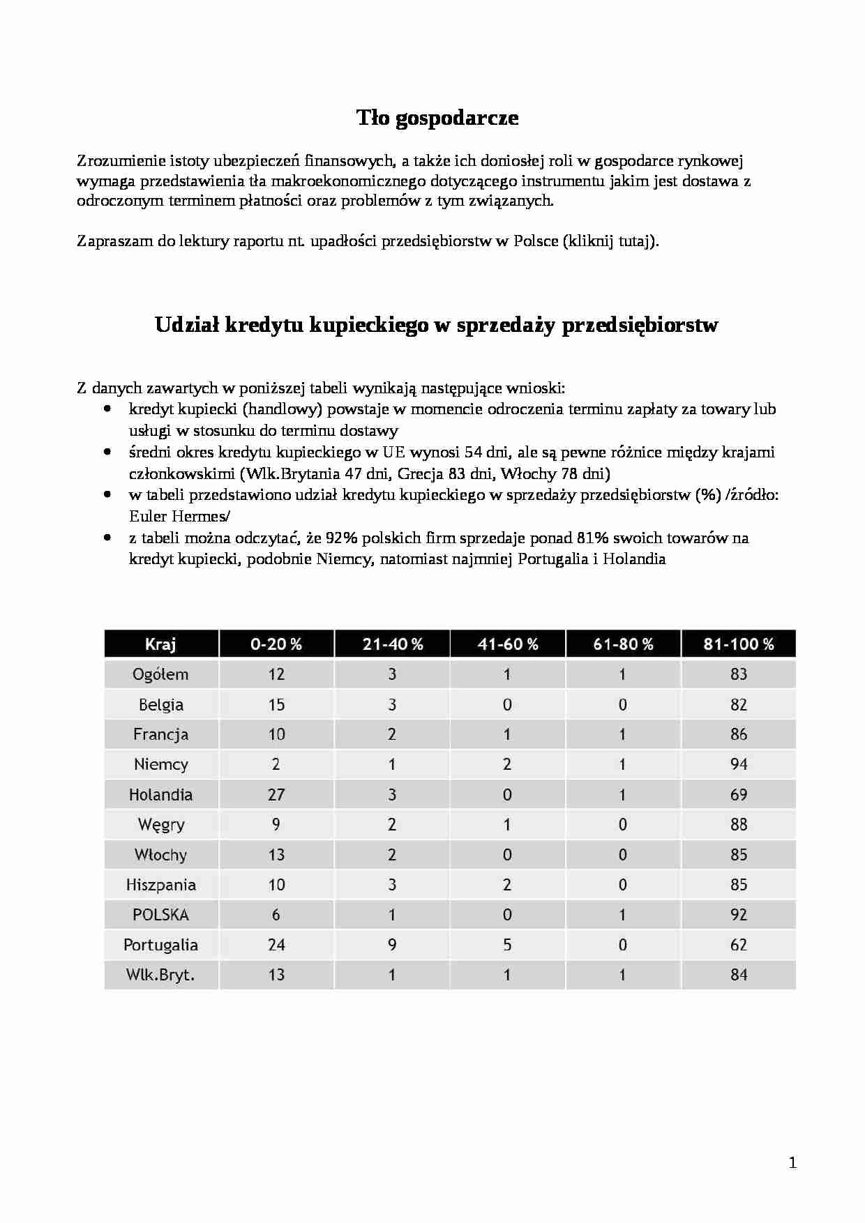 Ubezpieczenia finansowe Uek - strona 1
