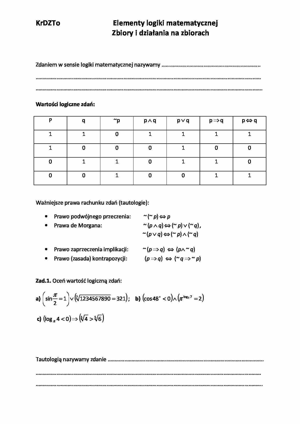 Ćwiczenia i zadania  - strona 1