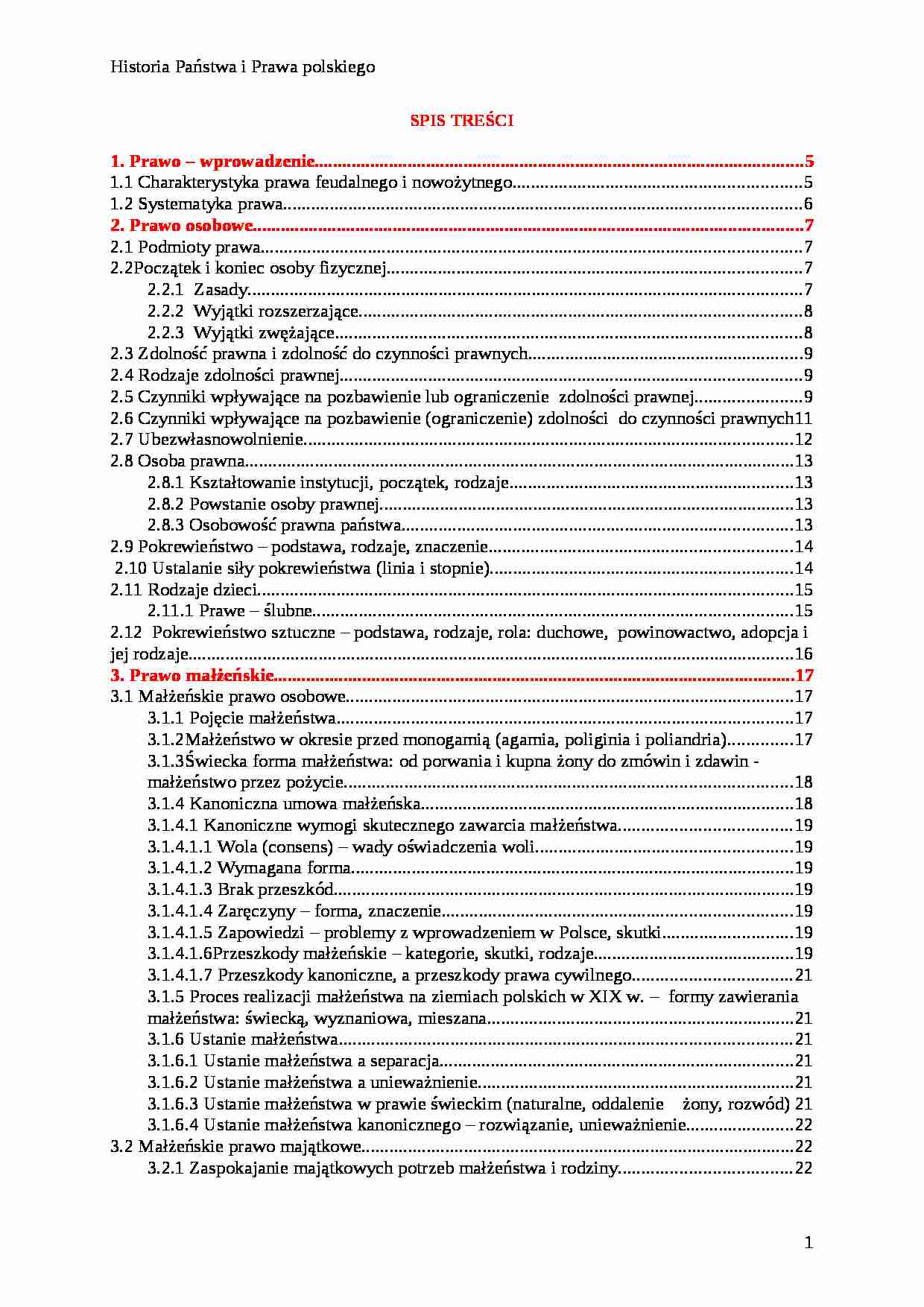 Historia państwa i prawa polskiego - opracowanie - strona 1
