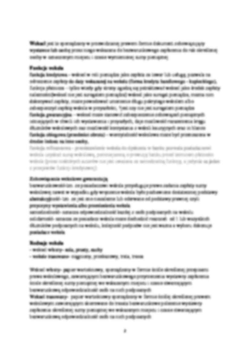 Bankowość - Weksel - notatki z wykładów - strona 2