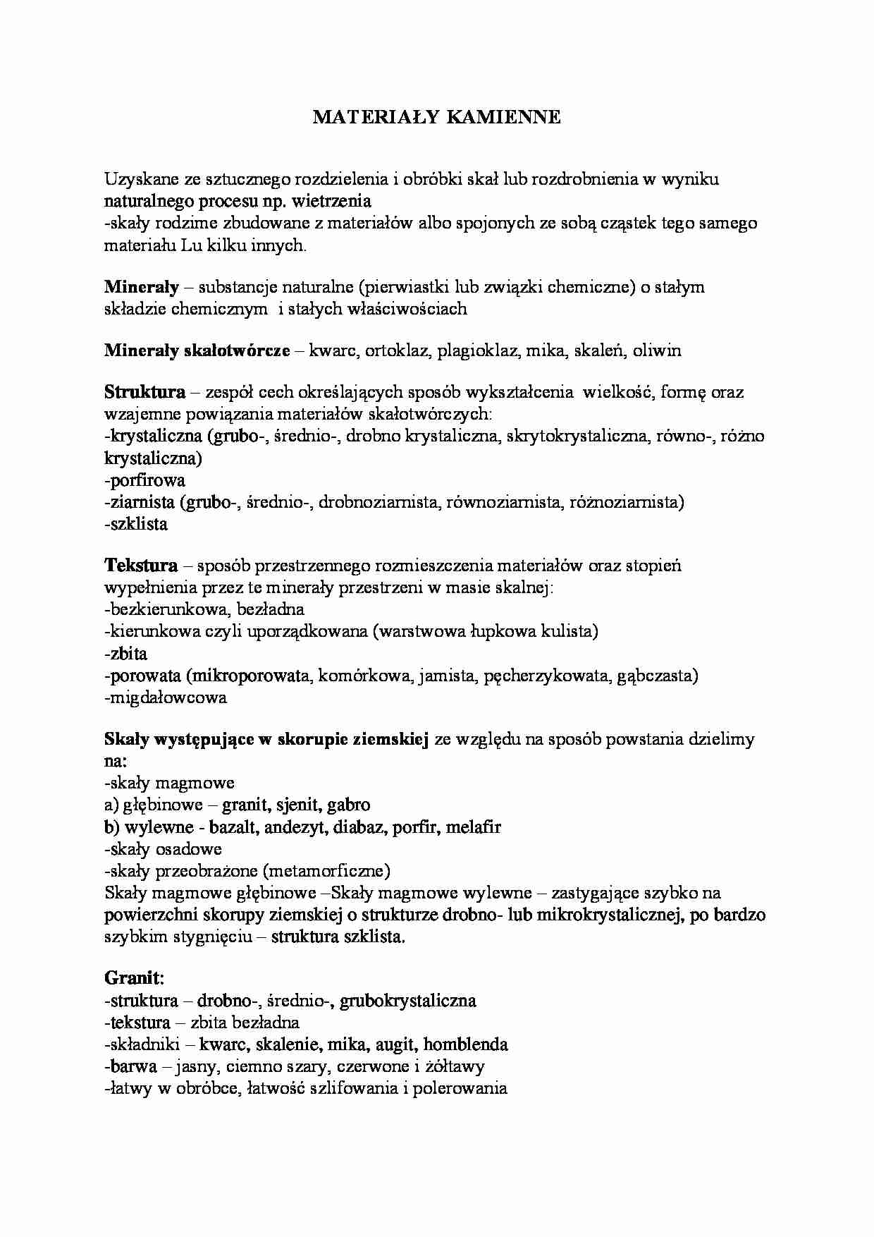 Materiały kamienne - strona 1