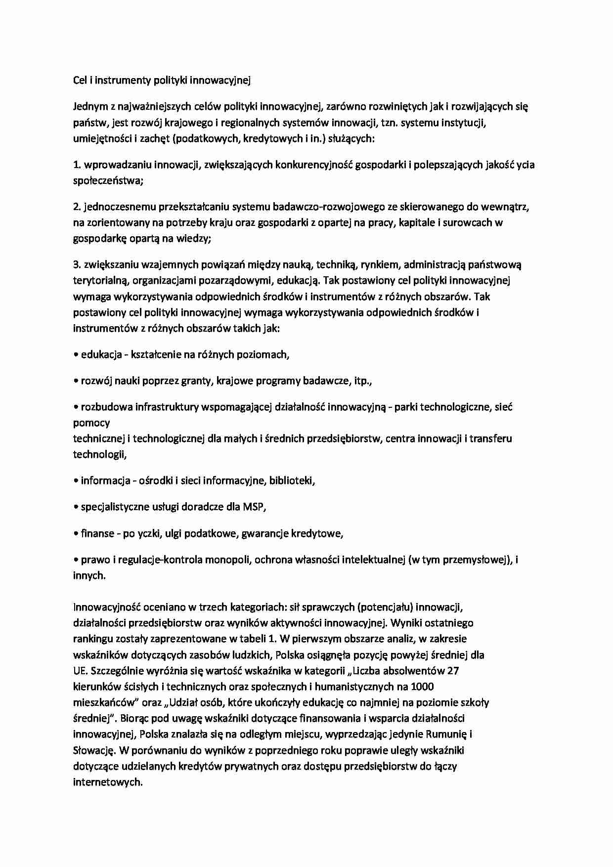 Polityka innowacyjna - strona 1